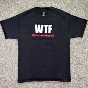 Vintage Fireball Tee Black Size Large Funny Double Sided Liquor